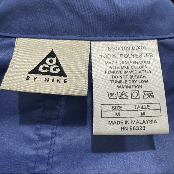Nike ACG F.I.T Windbreaker Jacket Mens Size M Blue Full Zipper YKK ZIP Y2K - Picture 2 of 15